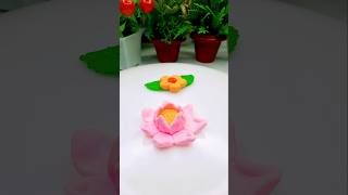 Lotus and periwinkle flower 🌼 made of clay  shorts  youtubeshorts  viralvideo [upl. by Dylan]