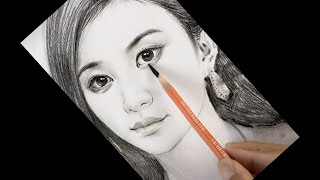 Effortlessly Draw a Gorgeous Girl Beginners Guide  Quick Portrait Sketch drawing sketch [upl. by Aytnahs]