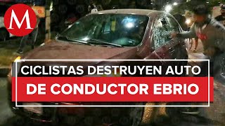 Ciclistas en Azcapotzalco golpean a conductor por venir ebrio [upl. by Anivid261]