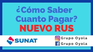 NRUSNUEVO RUS  COMO CALCULAR TU IMPUESTO A PAGAR 2020 SUNAT [upl. by Enuj]