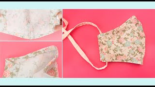 EASY Single Layer Face Mask  Professional Finish  Use your own mask pattern  Mask Sewing tutorial [upl. by Ericka]