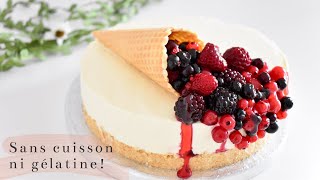 CHEESECAKE sans cuisson ni gélatine 😋 Facile et Inratable aux fruits rouges [upl. by Oiziruam398]