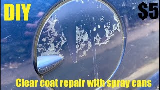 Fixing clear coat laquer peelsun damage to car cheaply with spray cans [upl. by Lennie]