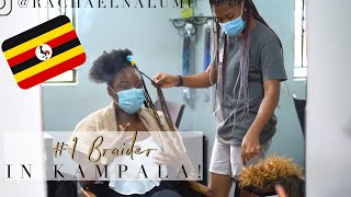 1 BRAIDER IN KAMPALA  NICOLES BRAIDING SALON  Moving to Africa Series  Ugandan YouTuber [upl. by Aneladgam]