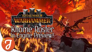 KHORNE INGAME ROSTER PREVIEW  Stats  Spells  Abilities  Total War WARHAMMER III [upl. by Trinee]