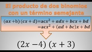 El producto de dos binomios con un término semejante [upl. by Oniuqa]