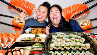 SUSHI MUKBANG 먹방 SPICY TUNA ROLL  SALMON NIGIRI  CHIRASHI BOX  YELLOWTAIL EATING SHOW THE BEST [upl. by Nivan]