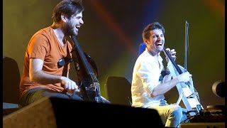 2CELLOS Funny Moments from Philadelphia 2016 live [upl. by Cohlette]