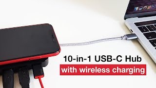 iMuto 10in1 USBC Hub with QI Wireless Charging for Mac amp PC [upl. by Ynnel]