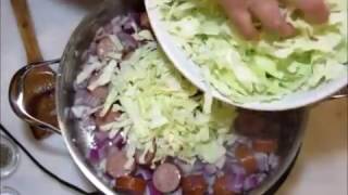 Making Caraway Creamed Cabbage with Sausage [upl. by Akimet]