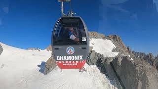 Chamonix France Italy to Aiguille Du Midi Télécabine Panoramic MontBlanc [upl. by Analla]