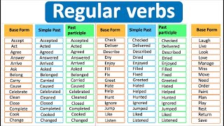 Common Regular Verbs  Definition amp Examples  Improve your vocabulary [upl. by Cown686]