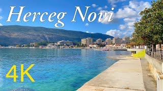 Herceg Novi Montenegro 🇲🇪 November Walk ☀️ 2023 4K 60fps Walking Tour with Captions [upl. by Aisanahta]