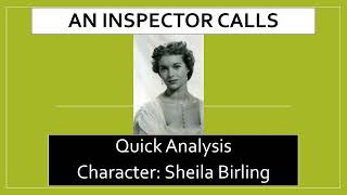 Sheila Birling Quick Character Analysis [upl. by Niahs]