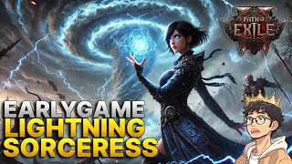 LIGHTNING TORNADOS⚡Earlygame Lightning Sorceress Gameplay  Path of Exile 2 Early Access [upl. by Adnamaa]