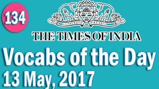 The Times of India Vocabulary 13 May 2017  Learn 10 New Words with Tricks  Day134 [upl. by Suellen525]