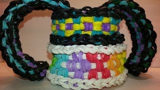 ONE LOOM Long Checkerboard Bracelet Tutorial by feelinspiffy Rainbow Loom [upl. by Wing]