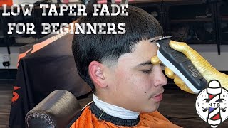 LOW TAPER FADE  BEGINNER BARBER TUTORIAL [upl. by Htims]