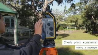 Traverse recording using a Trimble S7 RMIT Adv Dip Surveying 2016 [upl. by Almita]