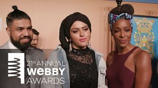 YouTube Creators for Change Humza Amani and Franchesca on the Red Carpet at the 21st Annual Webbys [upl. by Lancelot183]