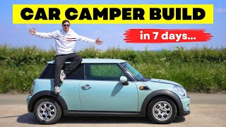 CAR CAMPING SETUP Micro car camper  full build [upl. by Innos]