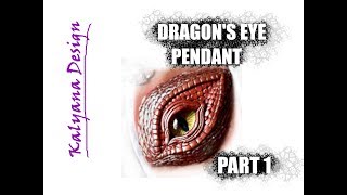 Dragons eye pendant part 1  polymer clay tutorial 026 [upl. by Ahsemac]