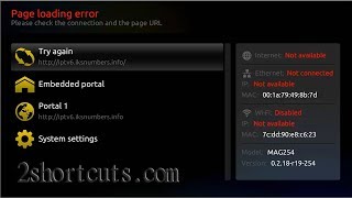 IPTV MAG254 Page loading error  infomir [upl. by Ennaylloh]