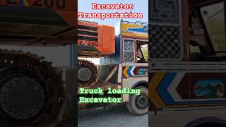 Excavator transportation  Truck Loading Excavator [upl. by Anatnom]