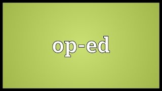 Oped Meaning [upl. by Airaet]