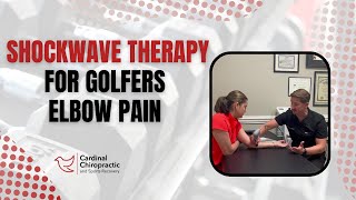 Shockwave Therapy for Golfers Elbow Pain  Your Burlington NC Chiropractor [upl. by Rahcir]