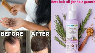 Mama Earth hair growth oil with rosemary methi dana ReviewBest hair oil for hair growth hair fall [upl. by Lyndsey]