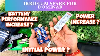 Dominar400 irridium spark plug  FULL REVIEW  POWER amp BATTERY PERFORMANCE INCREASE 👌 [upl. by Nolla]