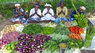 KING of VEGETABLE Recipe  SAMBAR Recipe with Four Side Dish  Veg Village Food Cooking in Village [upl. by Mcclure552]