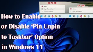 Manage the ‘Pin to Taskbar’ Feature in Windows 11 – Quick Guide [upl. by Uticas]