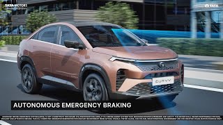 Autonomous Emergency Braking  Tata CURVV with ADAS [upl. by Arriet]