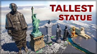 ◄ Tallest statue size comparison ► 3d animation [upl. by Stone]