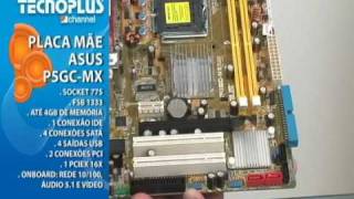 TECNOPLUS CHANNEL  PLACA MÃE ASUS P5GC MX LGA 775 FSB1333 [upl. by Cuttie547]