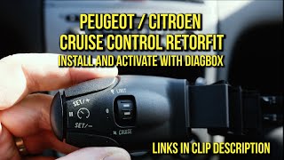 Retrofit Cruise Control Peugeot 308 307 207 407 3008 Citroen install and activate with Diagbox [upl. by Swisher]