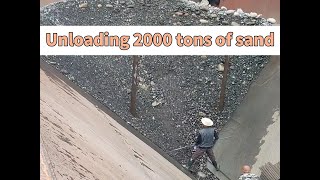 A complete barge unloading video watch to satisfying and relaxing  2000 tons of sand and rock [upl. by Aceissej705]