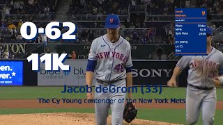 June 5 Jacob deGrom the pitch info for all the pitches MLB highlights 2021 [upl. by Gasser632]