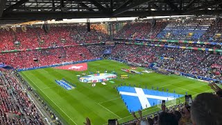 TARTAN ARMY IN COLOGNE  PREMATCH MARCH amp NATIONAL ANTHEM  EURO 2024 [upl. by Ardnekahs]