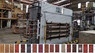 complete melamine HDF door skin manufacturing processhow to make mould door skin [upl. by Harlamert892]