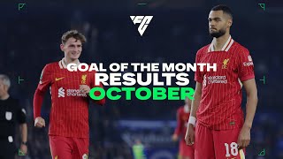 Octobers Goal of the Month Result  Salah Kapocs Gakpo Liverpool FC [upl. by Dael461]