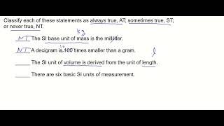 Review Worksheet 32  SI Units True False [upl. by Doti321]