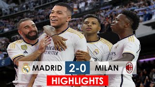 Real Madrid 2  AC Milan 0  Highlights  Mbappe Debut [upl. by Nnaitsirhc]