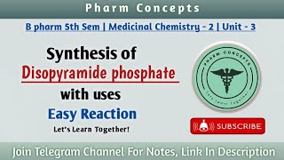 disopyramide phosphate synthesis uses  medicinal chemistry 5th semester  Easy Reaction [upl. by Nlyak]