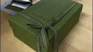 My today’s find gucci  New Year gift for myself💚 Unboxing GG Marmont mini bag [upl. by Adianez]