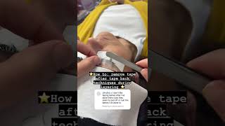 How to Remove The Tape After Tape Back Techniques During Layeringlashclass lashtech lashboss [upl. by Neelahtak]