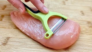 Ein Trick mit dem Gemüseschäler Tolles Rezept mit Hähnchenbrust ohne Backofen ASMR [upl. by Notnroht]