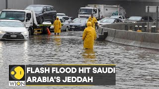 WION Climate Tracker Flash flood hit Saudi Arabias Jeddah after heavy rainfall  World News  WION [upl. by Ahsinod101]